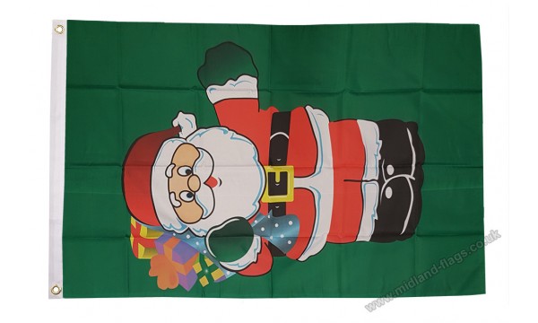 Santa with Gifts Flag